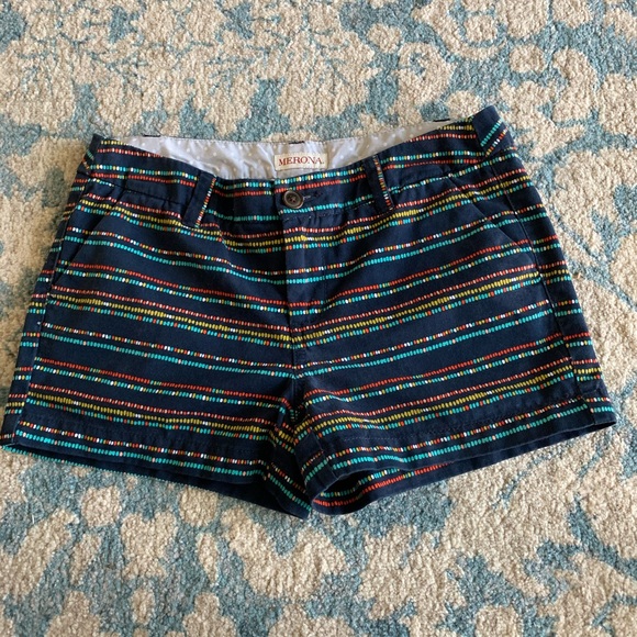 Merona Pants - Merona size 0 navy shorts with strip detail